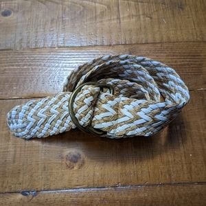 Macrame Belt Hemp & White Leather